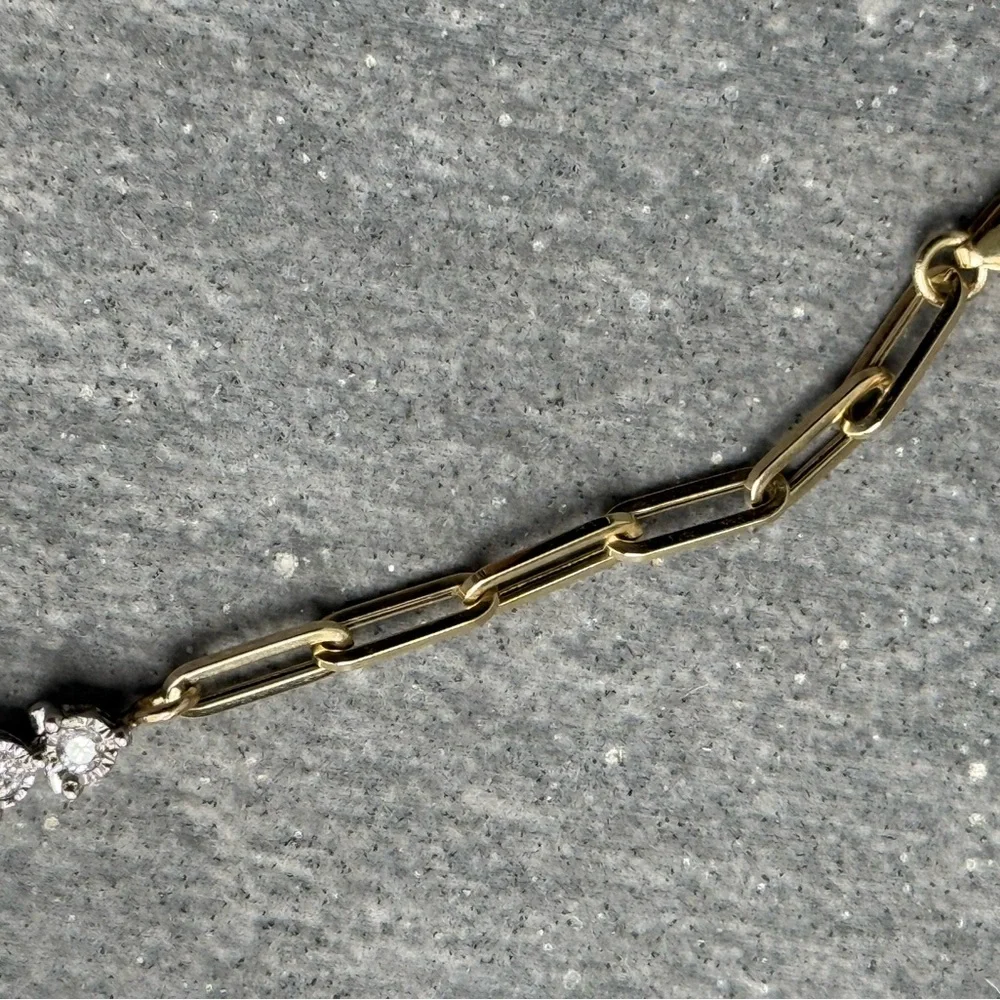 Diamond and paperclip tennis bracelet - Picture 6 of 14